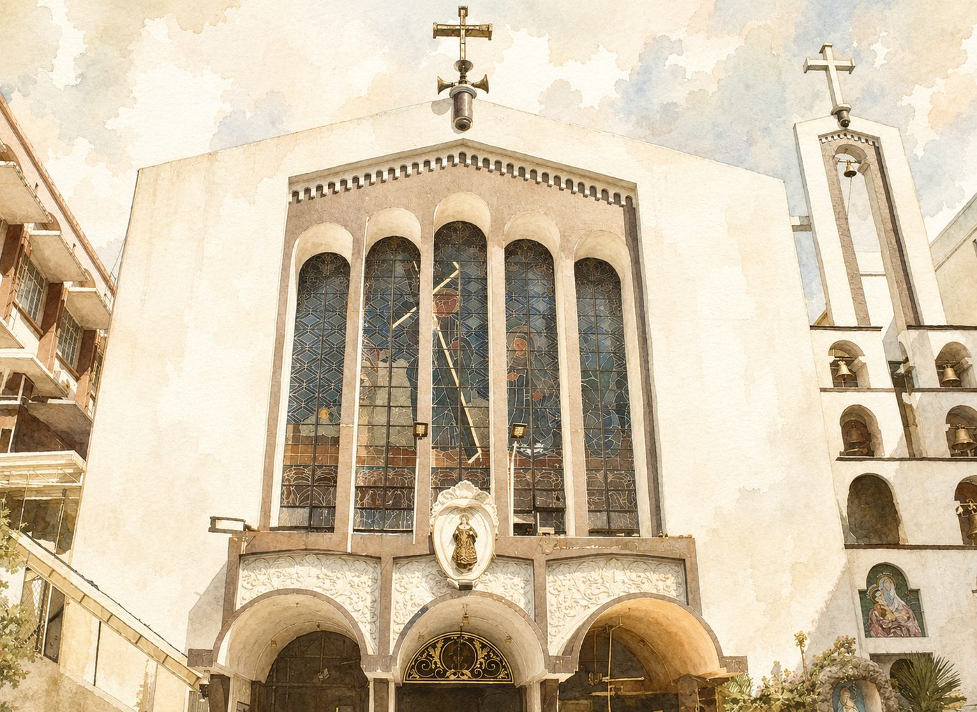 The facade of Sta. Clara de Montefalco Church on P. Burgos St., Pasay City